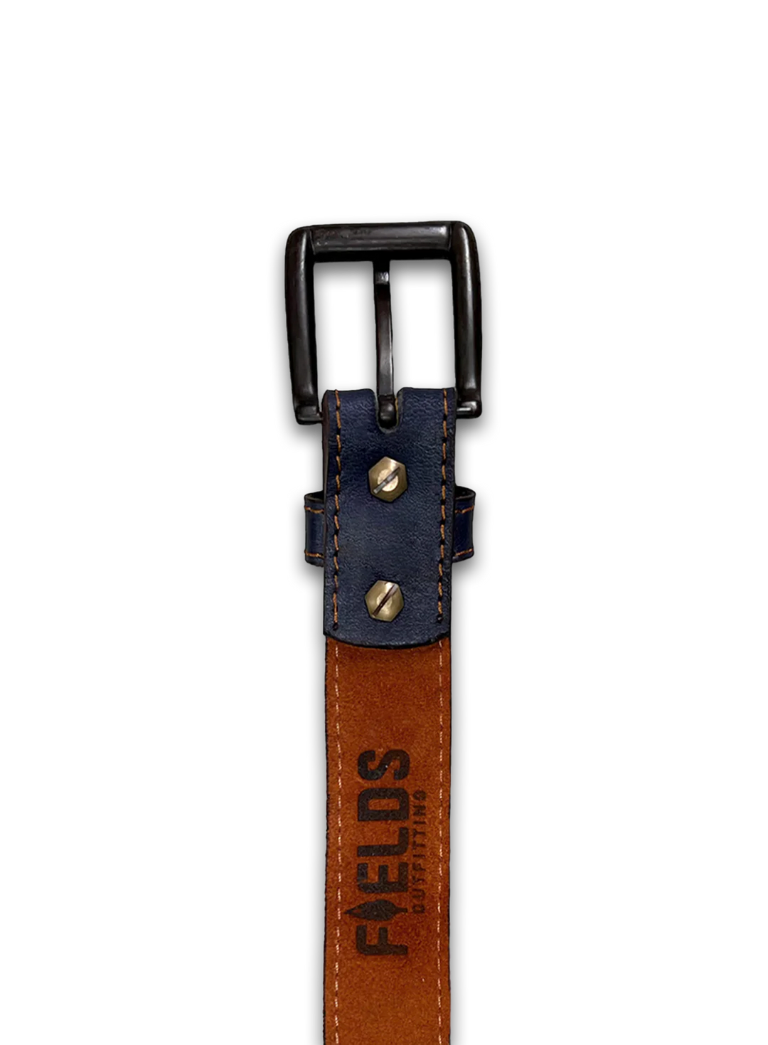 Navy Blue Leather Belt