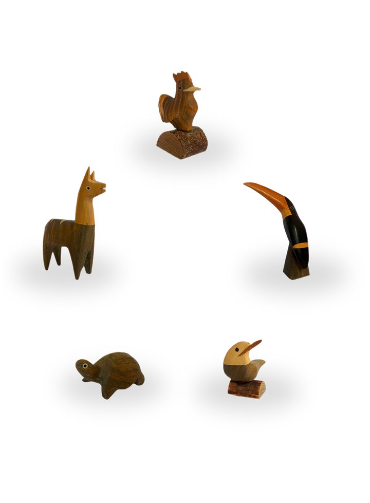 Hand-Carved Palo Santo Figurines (Pack of Five)