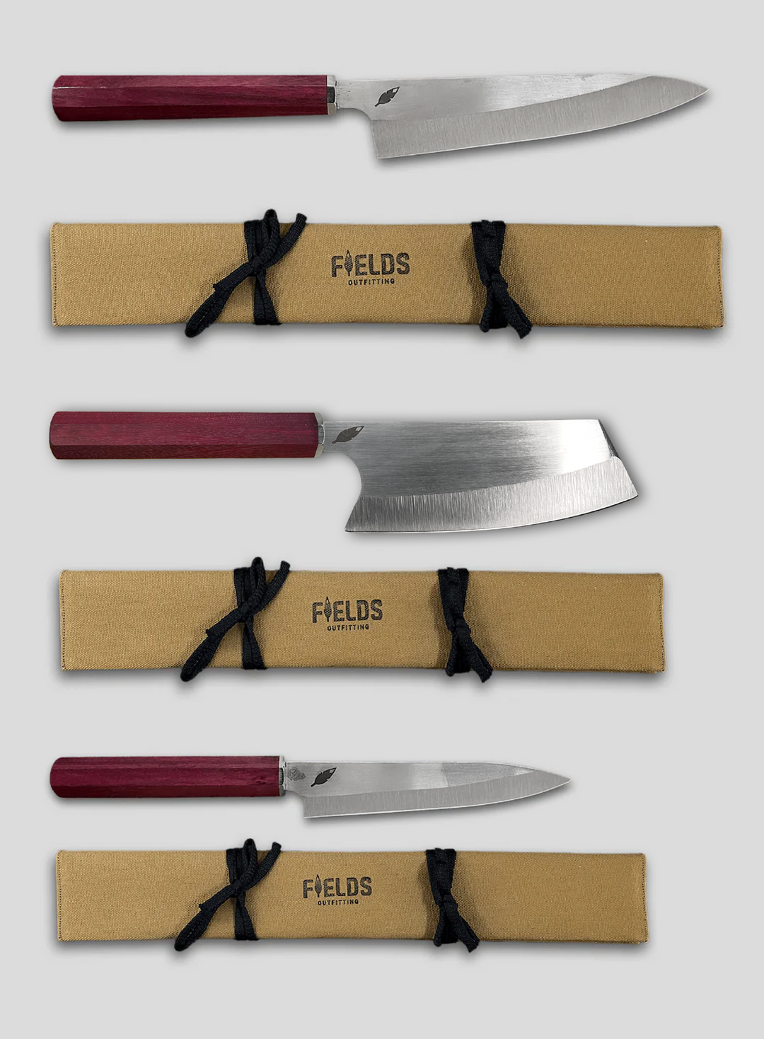 The Essential Knife Trio in Purple Heart