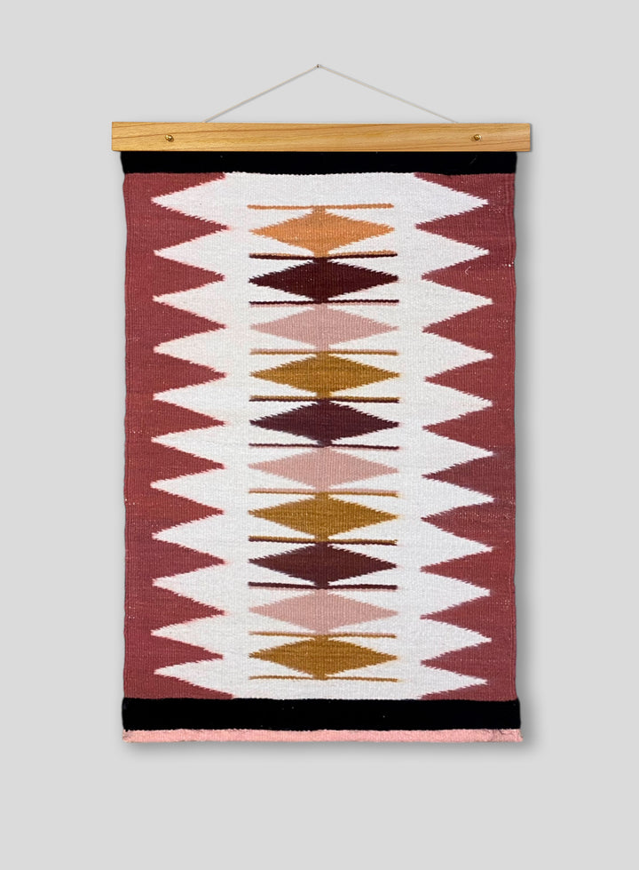 Los Picos Tapestry in Ivory and Rosewood
