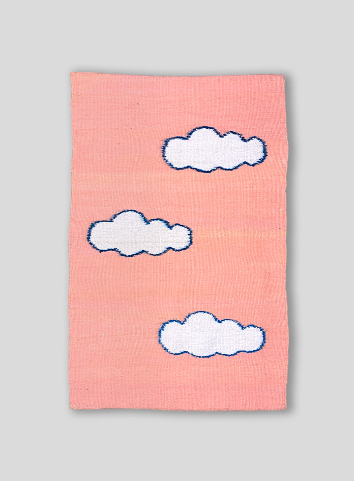 The Little Fluffy Cloud Tapestry in Bright Pink