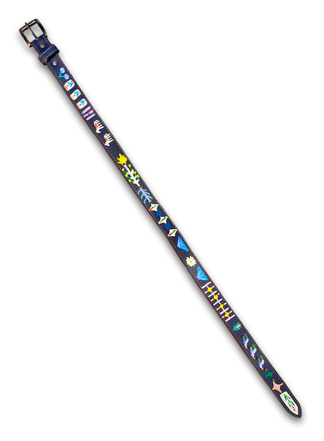 Hand-Painted Leather Belt (Size 26)