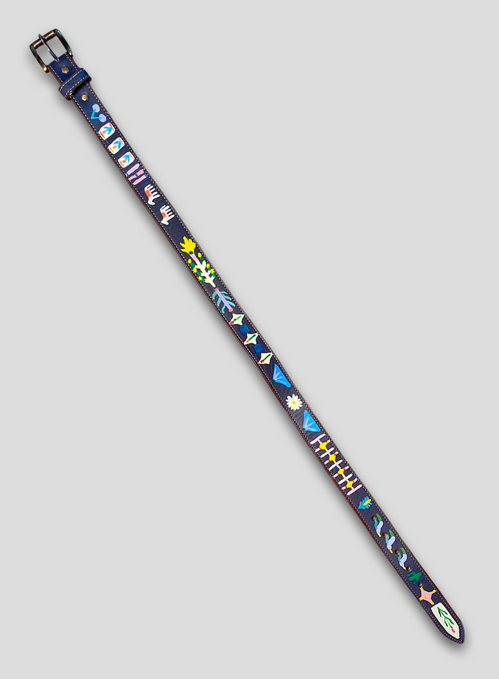 Hand-Painted Leather Belt (Size 26)