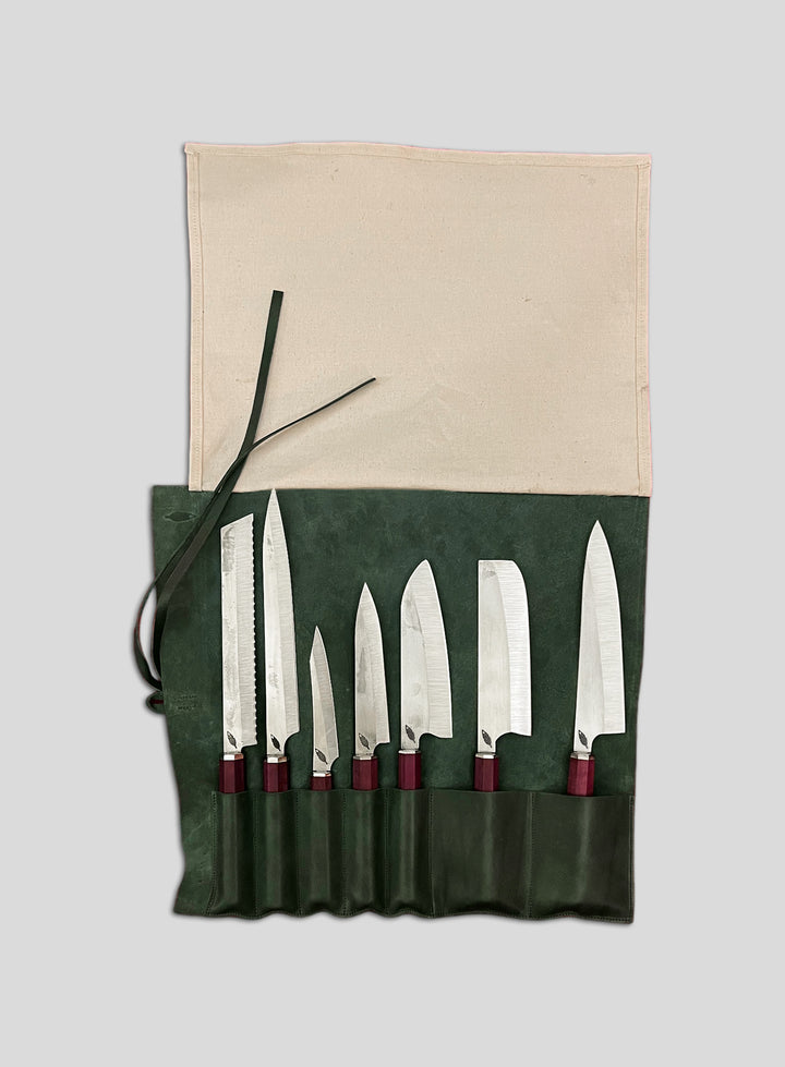 Knife Roll in Dark Green