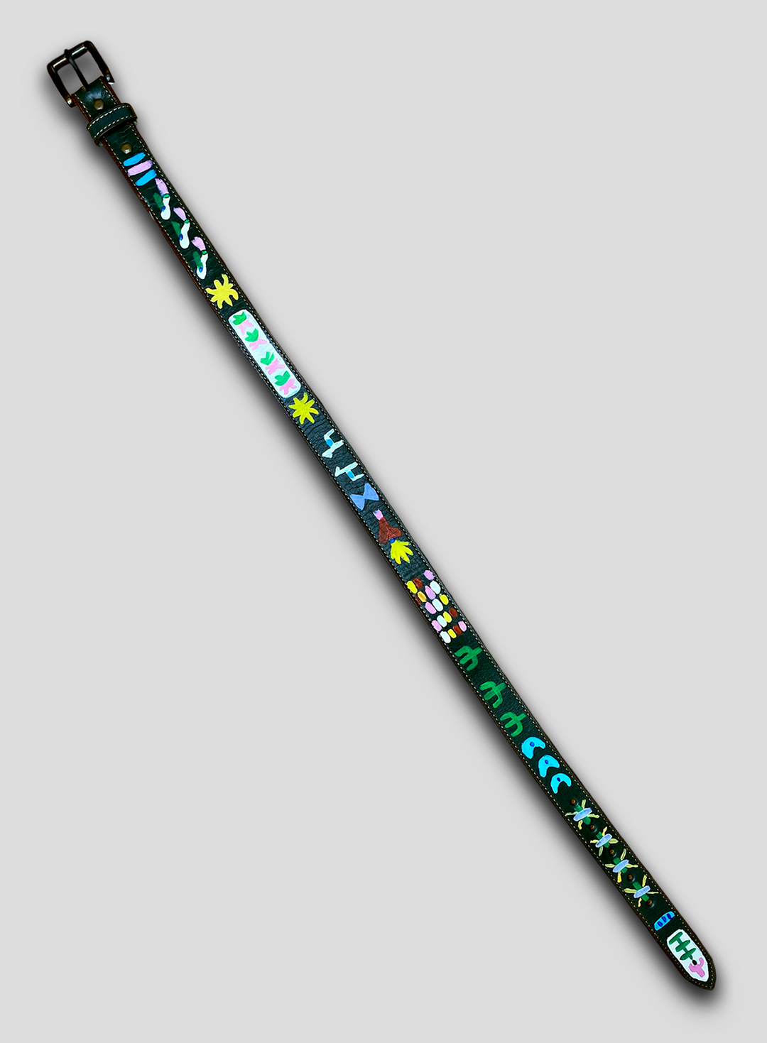 Hand-Painted Leather Belt (Size 26)