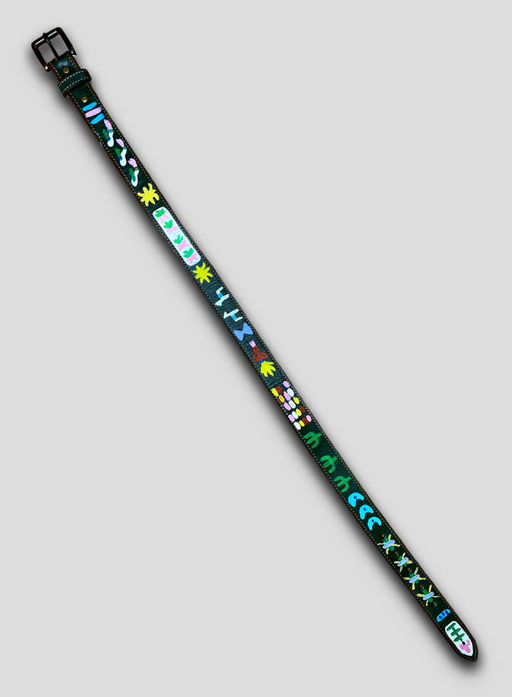 Hand-Painted Leather Belt (Size 26)