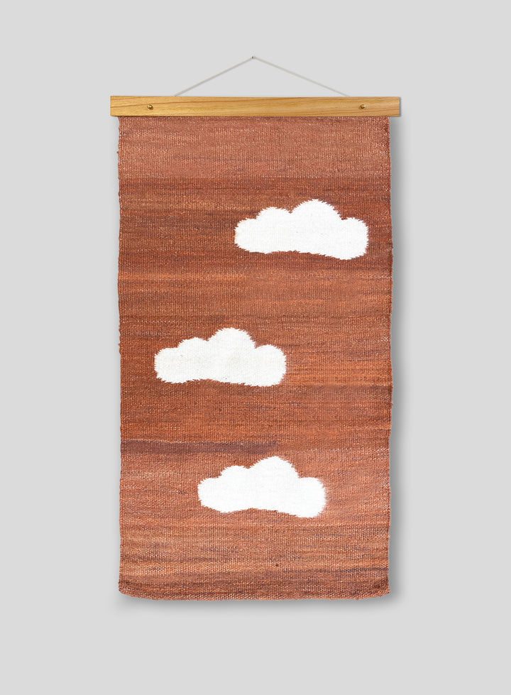 The Little Fluffy Cloud Tapestry in Rosewood