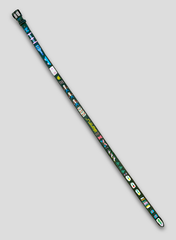 Hand-Painted Leather Belt (Size 42)