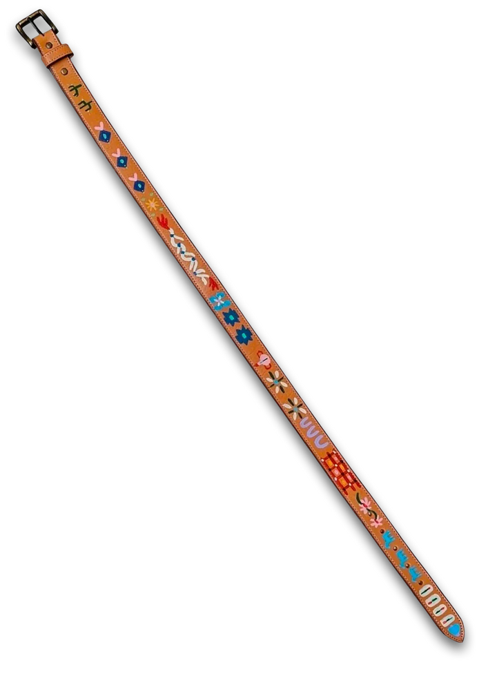 Hand-Painted Leather Belt (Size 30)