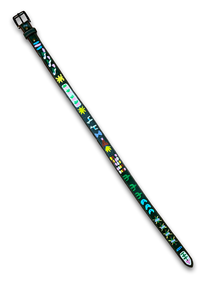 Hand-Painted Leather Belt (Size 26)