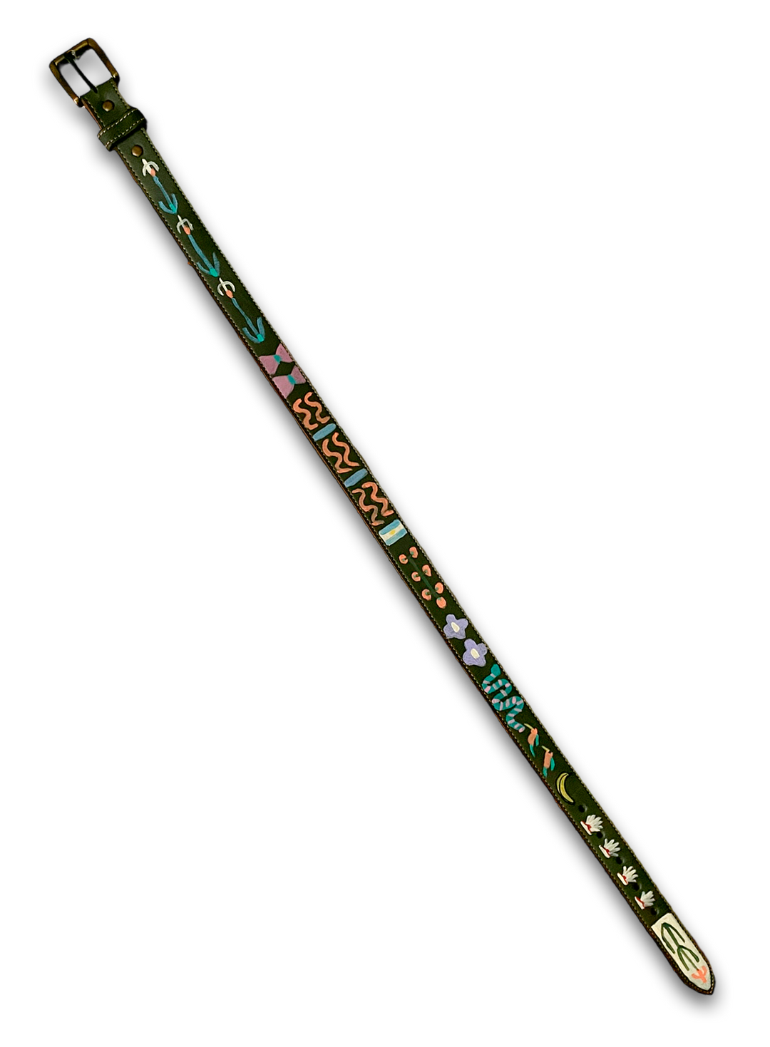 Hand-Painted Leather Belt (Size 26)