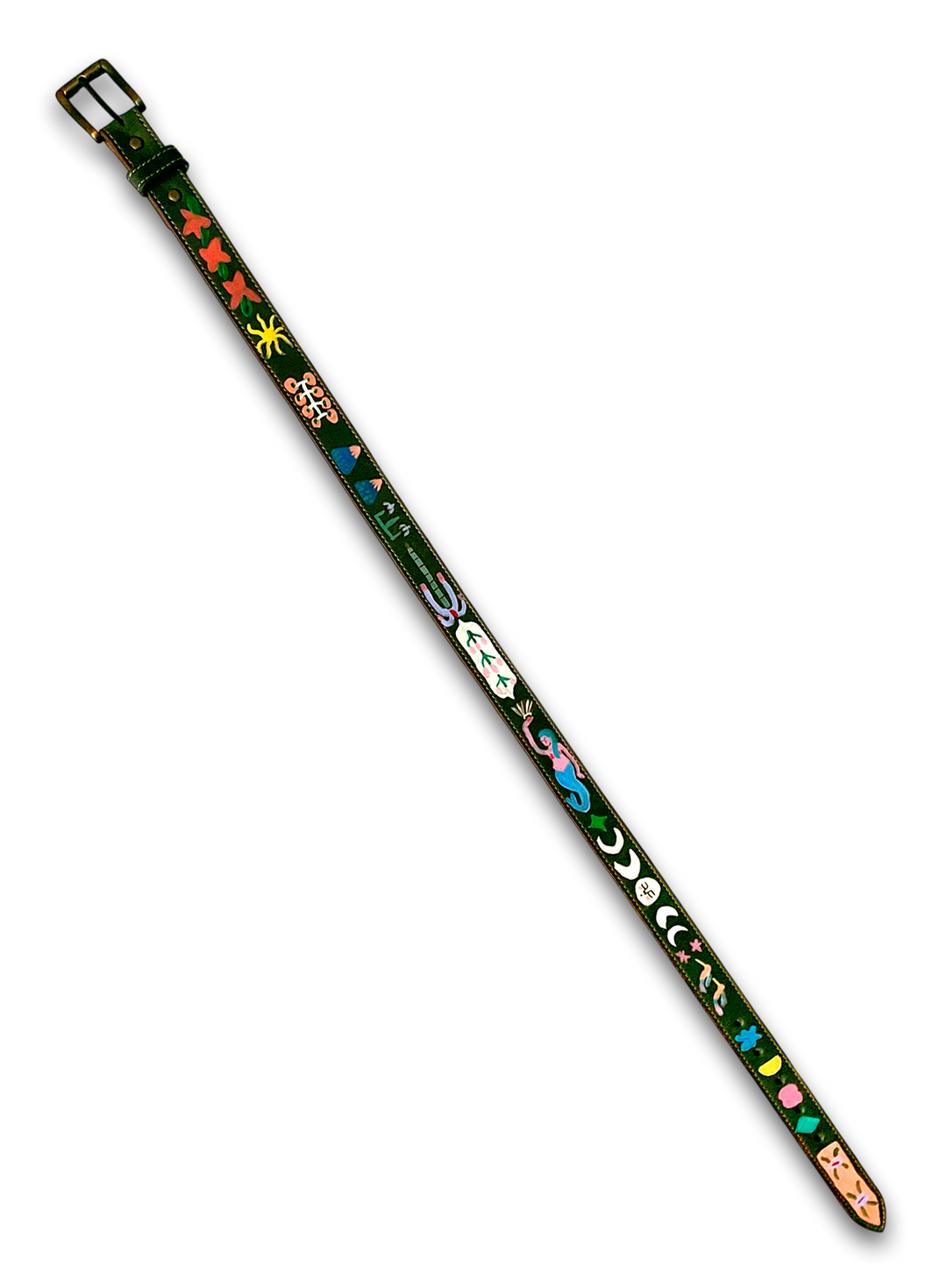 Hand-Painted Leather Belt (Size 28)