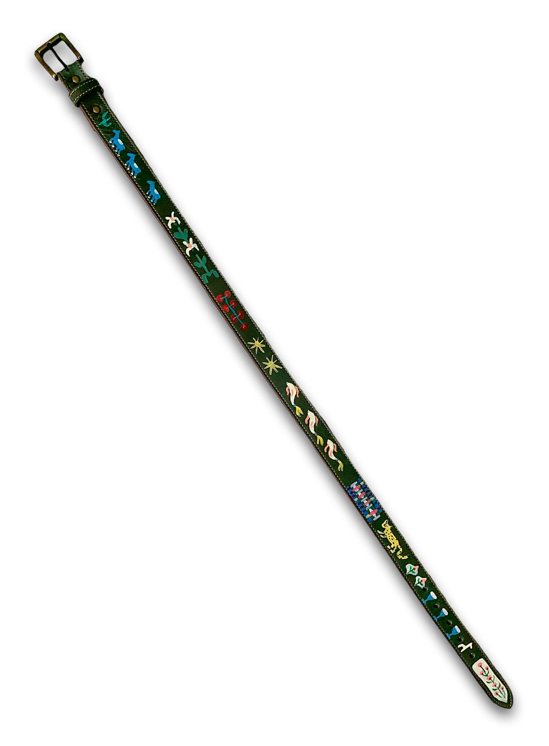 Hand-Painted Leather Belt (Size 28)