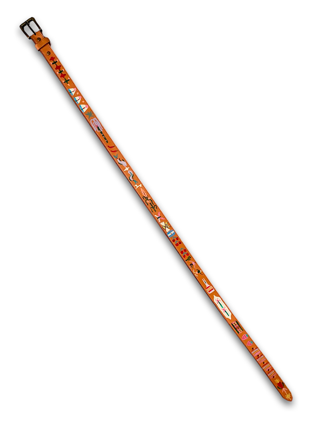 Hand-Painted Leather Belt (Size 38)