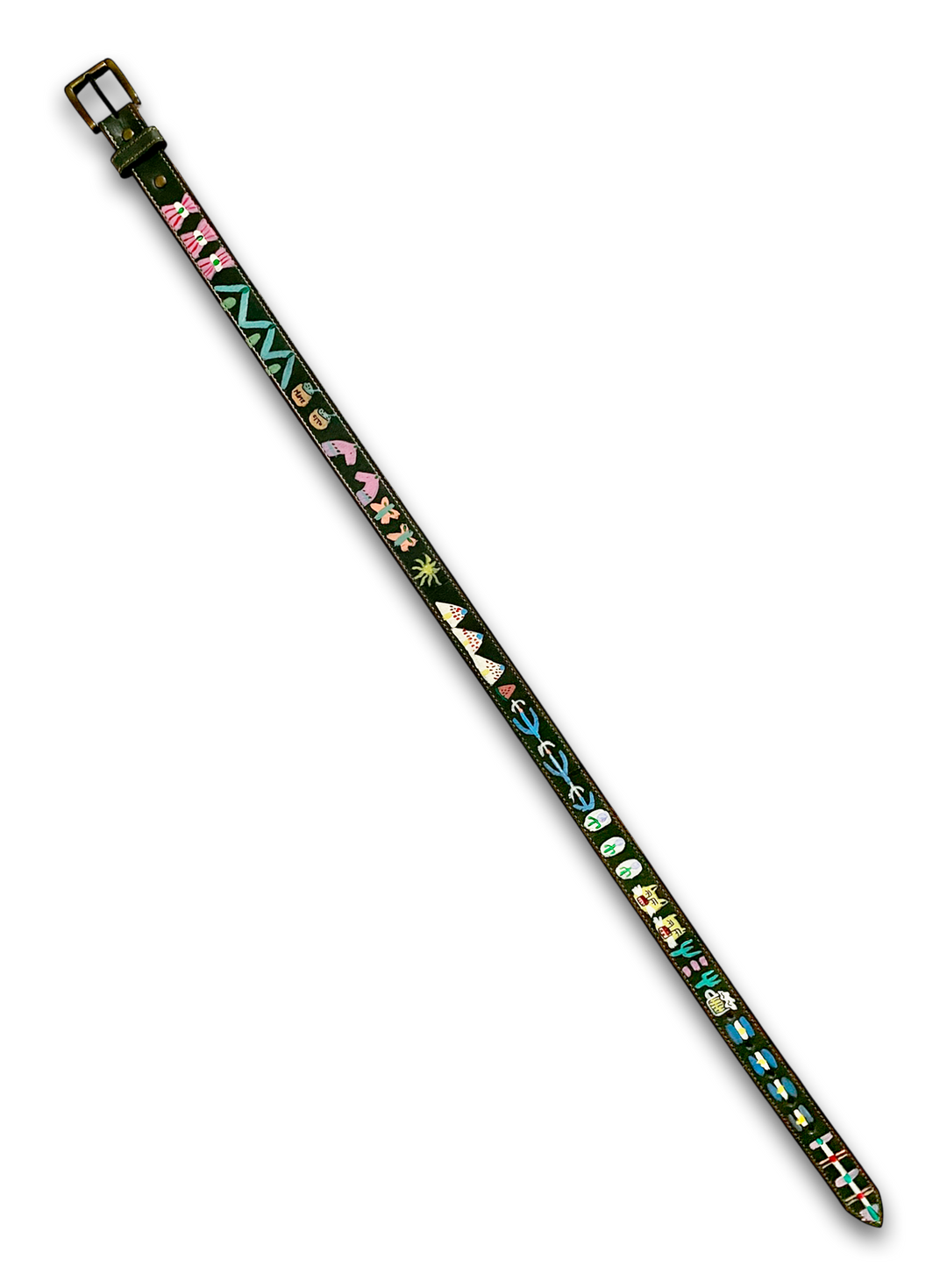 Hand-Painted Leather Belt (Size 30)