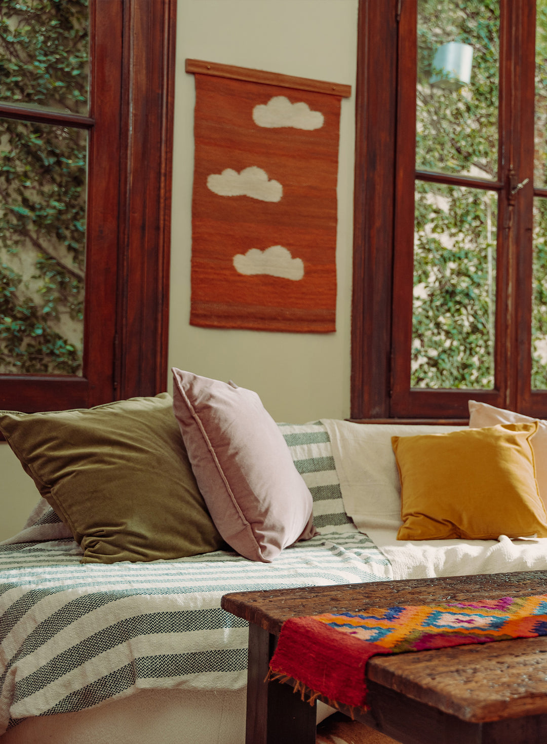 The Little Fluffy Cloud Tapestry in Rosewood