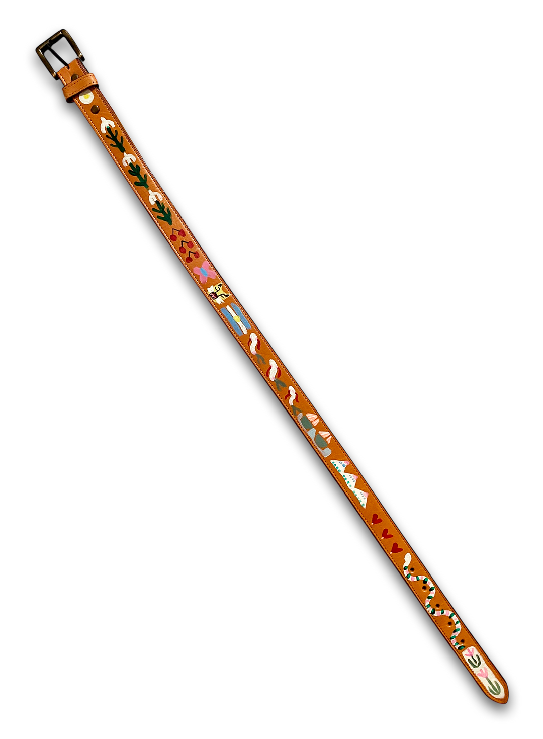 Hand-Painted Leather Belt (Size 26)