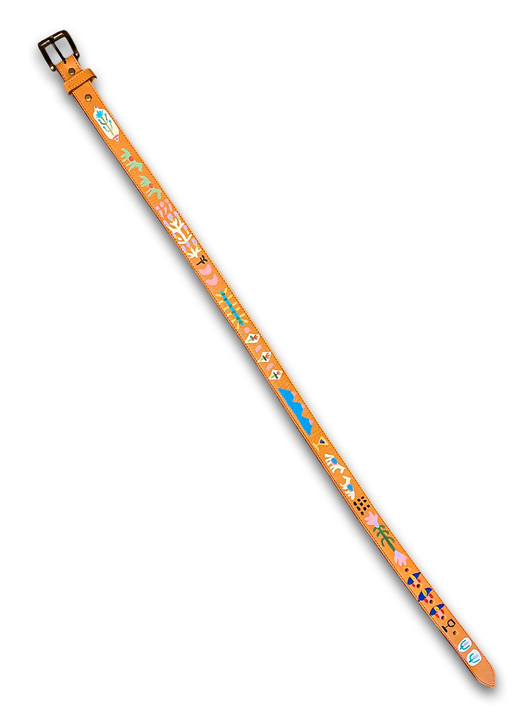Hand-Painted Leather Belt (Size 30)