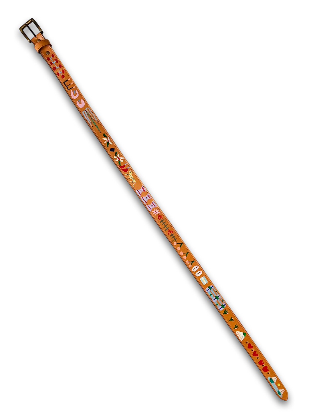 Hand-Painted Leather Belt (Size 36)