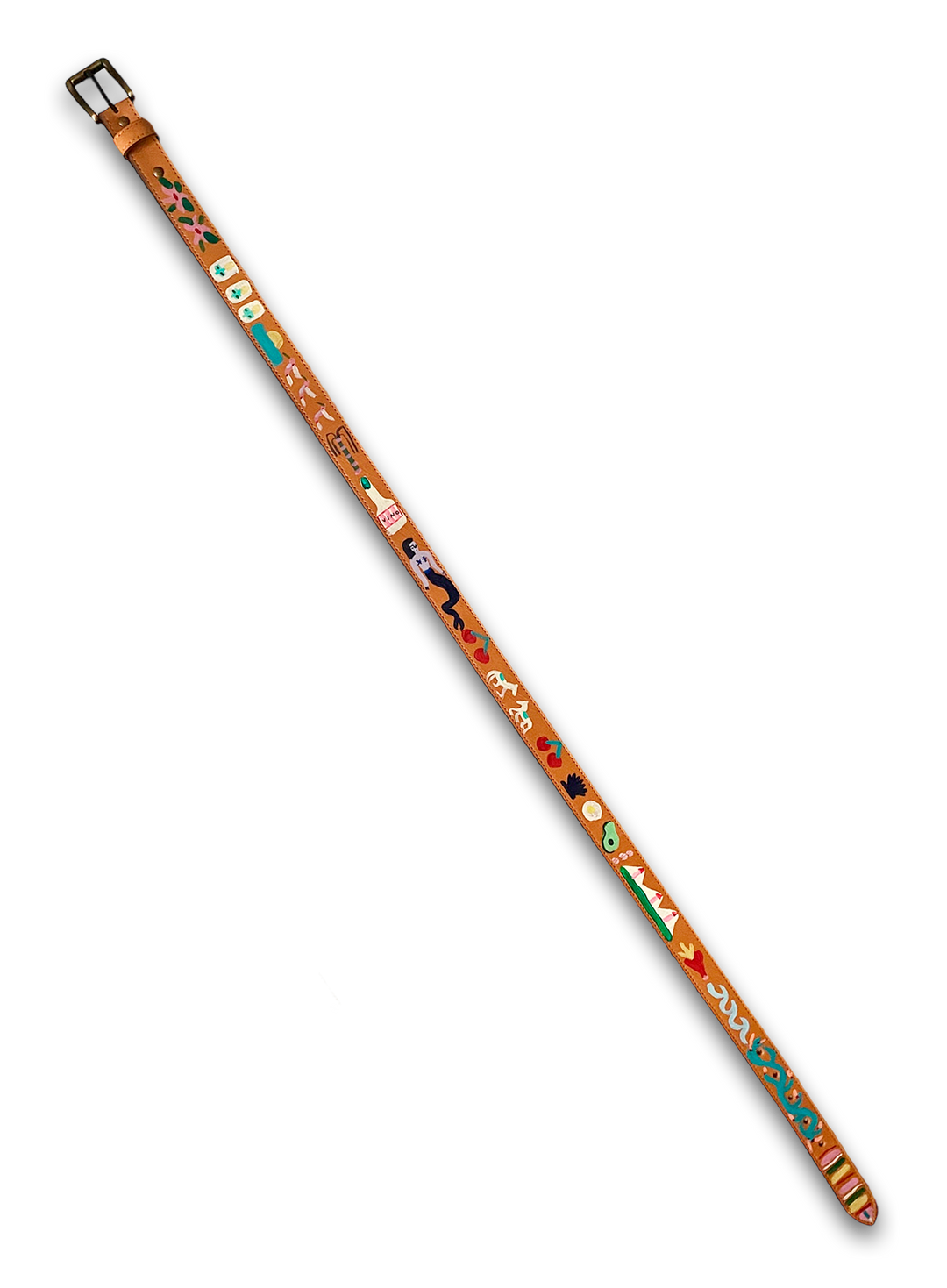 Hand-Painted Leather Belt (Size 38)