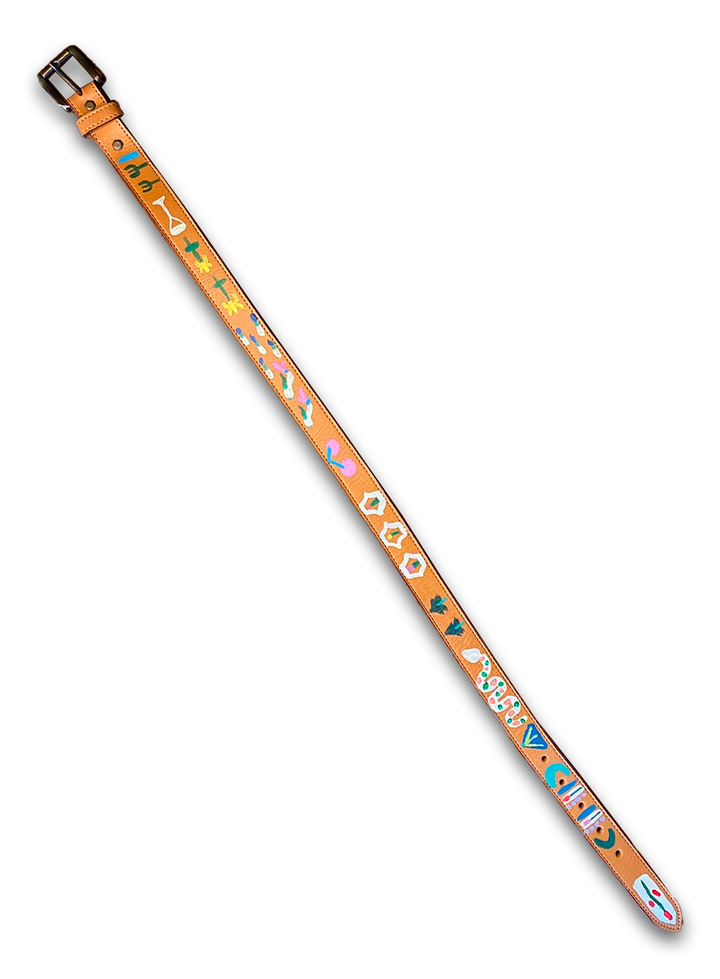 Hand-Painted Leather Belt (Size 26)