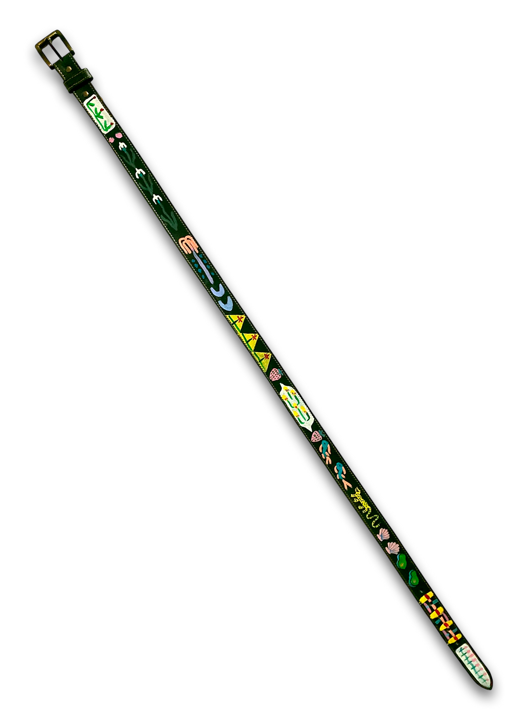 Hand-Painted Leather Belt (Size 36)