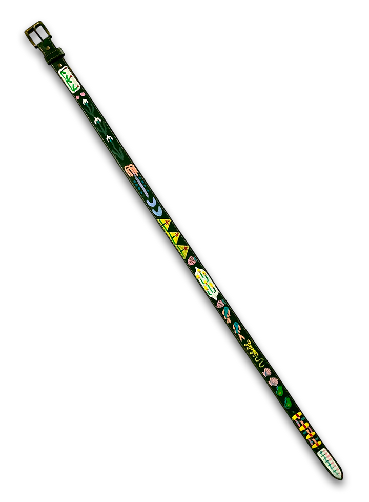 Hand-Painted Leather Belt (Size 36)