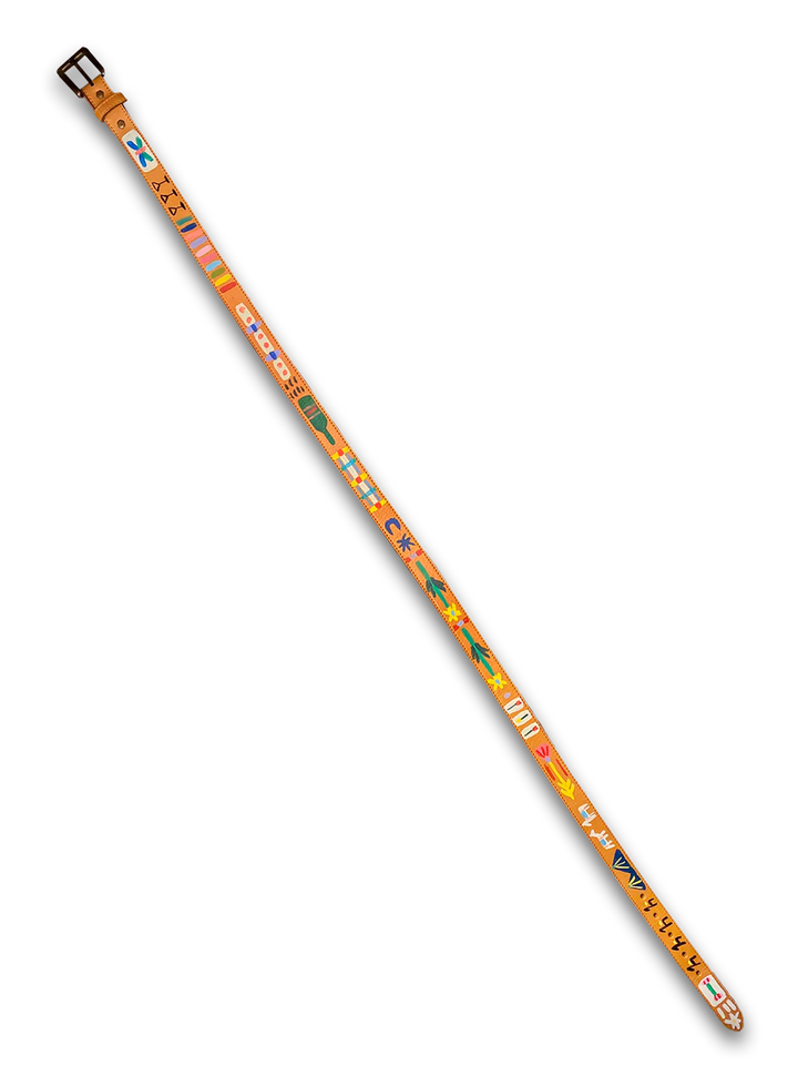 Hand-Painted Leather Belt (Size 42)