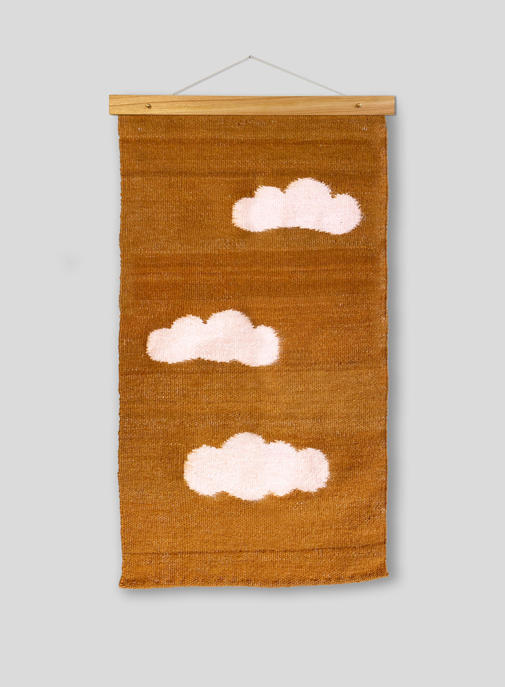 The Little Fluffy Cloud Tapestry in Caramel
