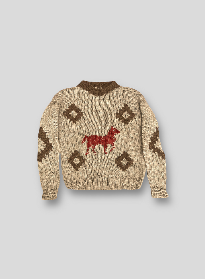 Red Horse Hand-Knitted Llama Sweater