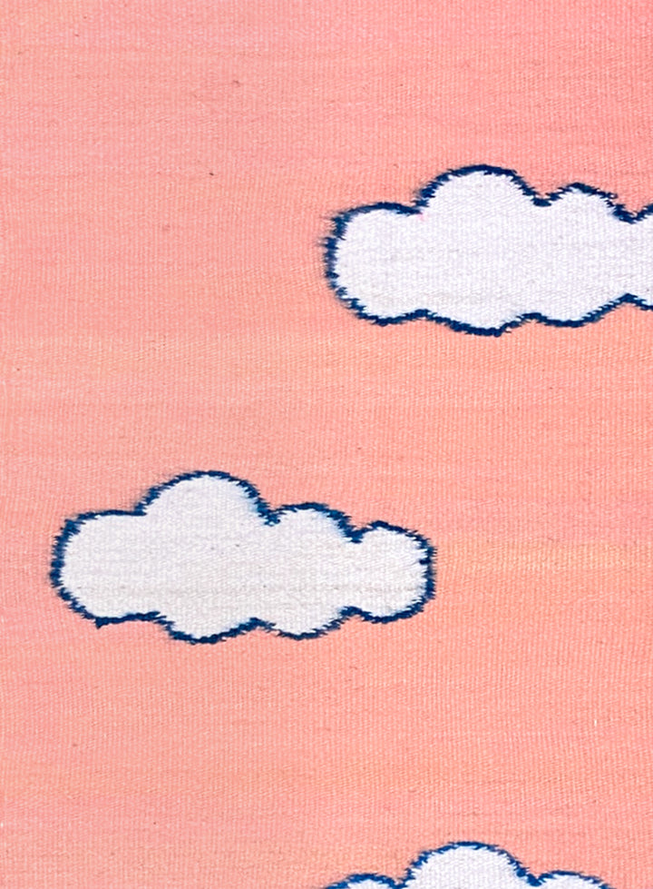 The Little Fluffy Cloud Tapestry in Bright Pink