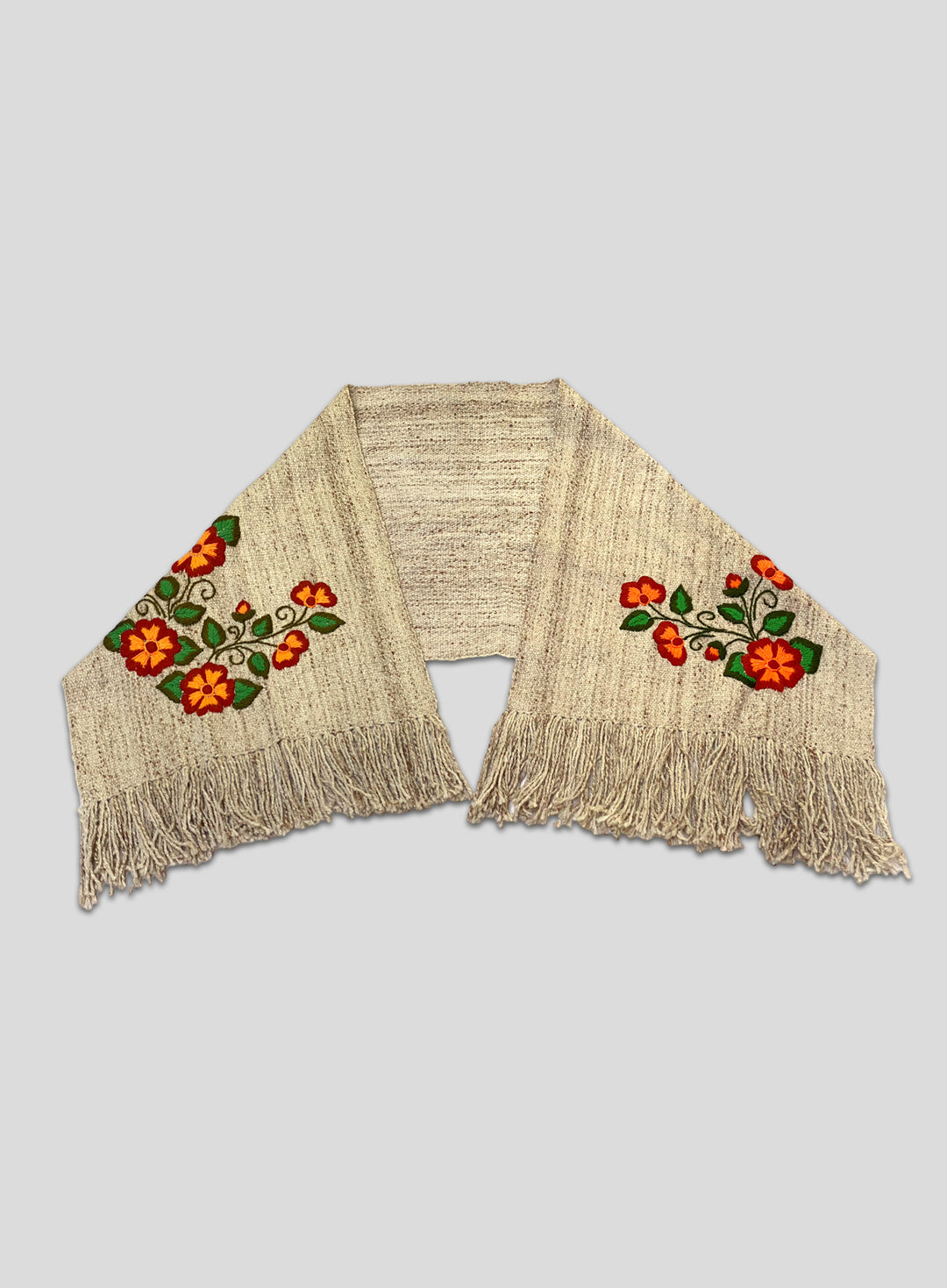 Hand-Knitted and Embroidered Ruana