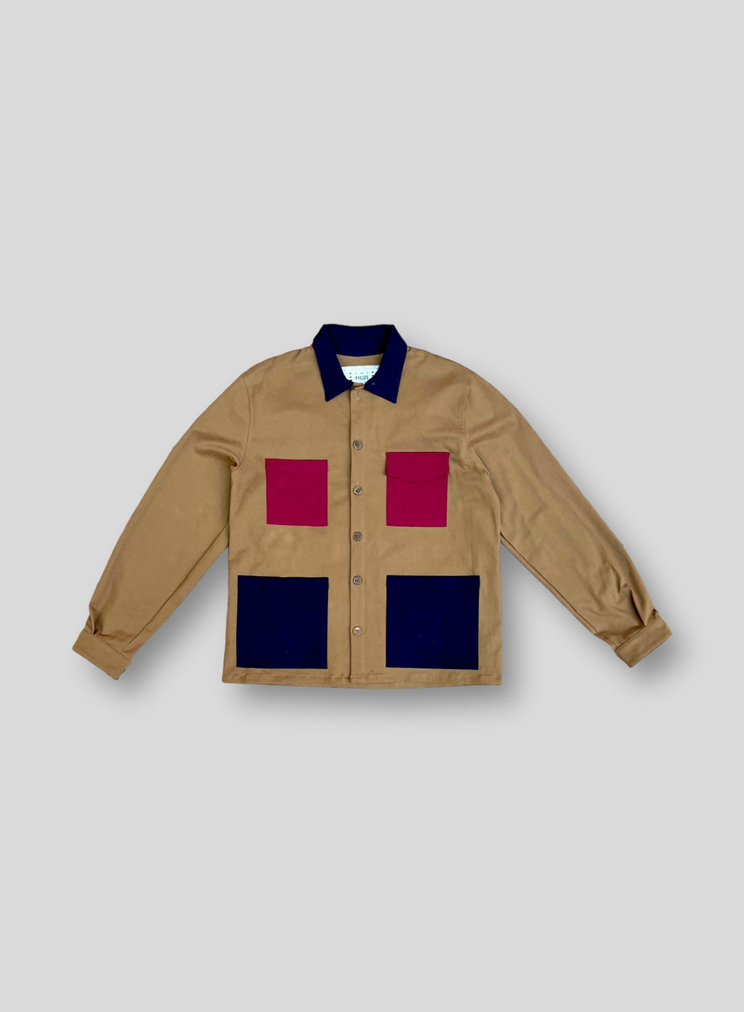 Color Block Four Pocket Shirt Jacket