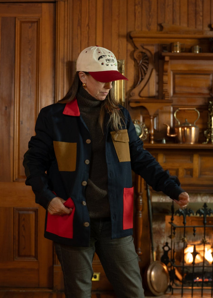 Navy Color Block Four Pocket Shirt Jacket