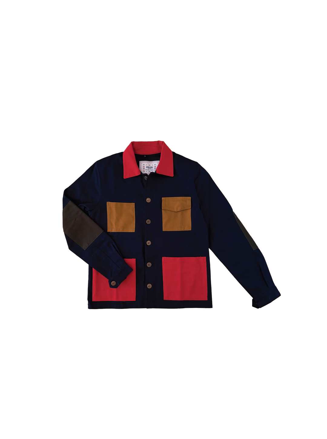 Navy Color Block Four Pocket Shirt Jacket