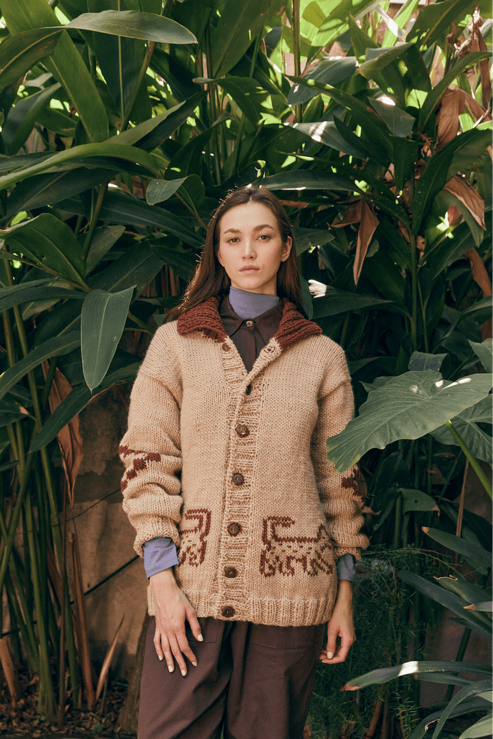 Jaguar Hand-Knitted & Embroidered Cardigan [Made-to-Order]