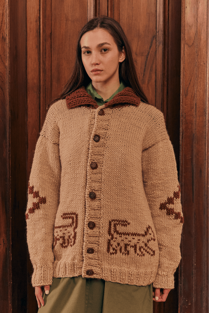 Jaguar Hand-Knitted & Embroidered Cardigan [Made-to-Order]