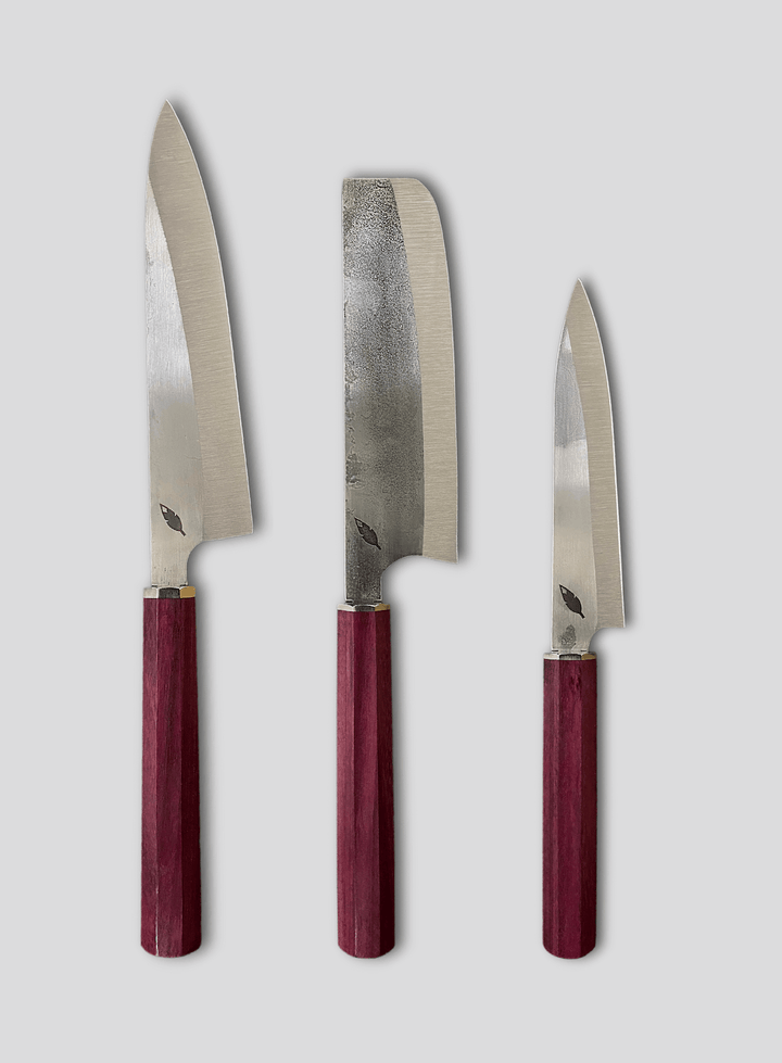The Essential Knife Trio in Purple Heart