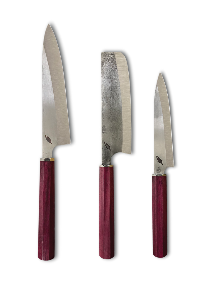 The Essential Knife Trio in Purple Heart