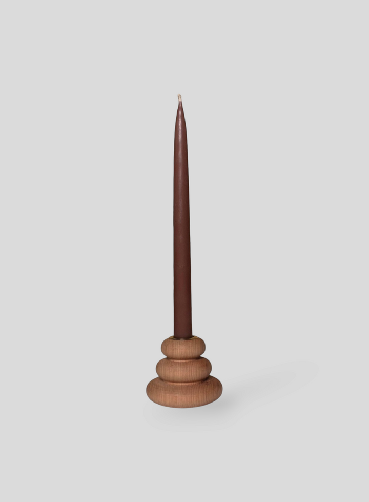 Puffer Candle Holder in Fireland Cherry Wood