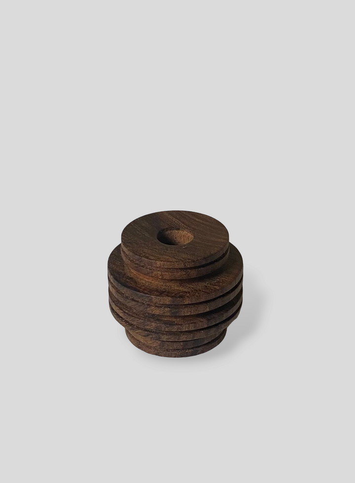 Beehive Candle Holder in Algarrobo Wood