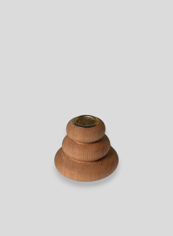 Puffer Candle Holder in Fireland Cherry Wood