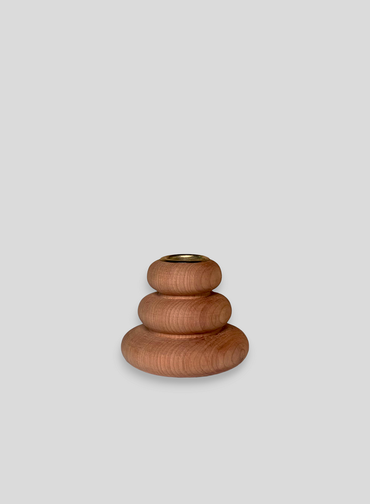 Puffer Candle Holder in Fireland Cherry Wood