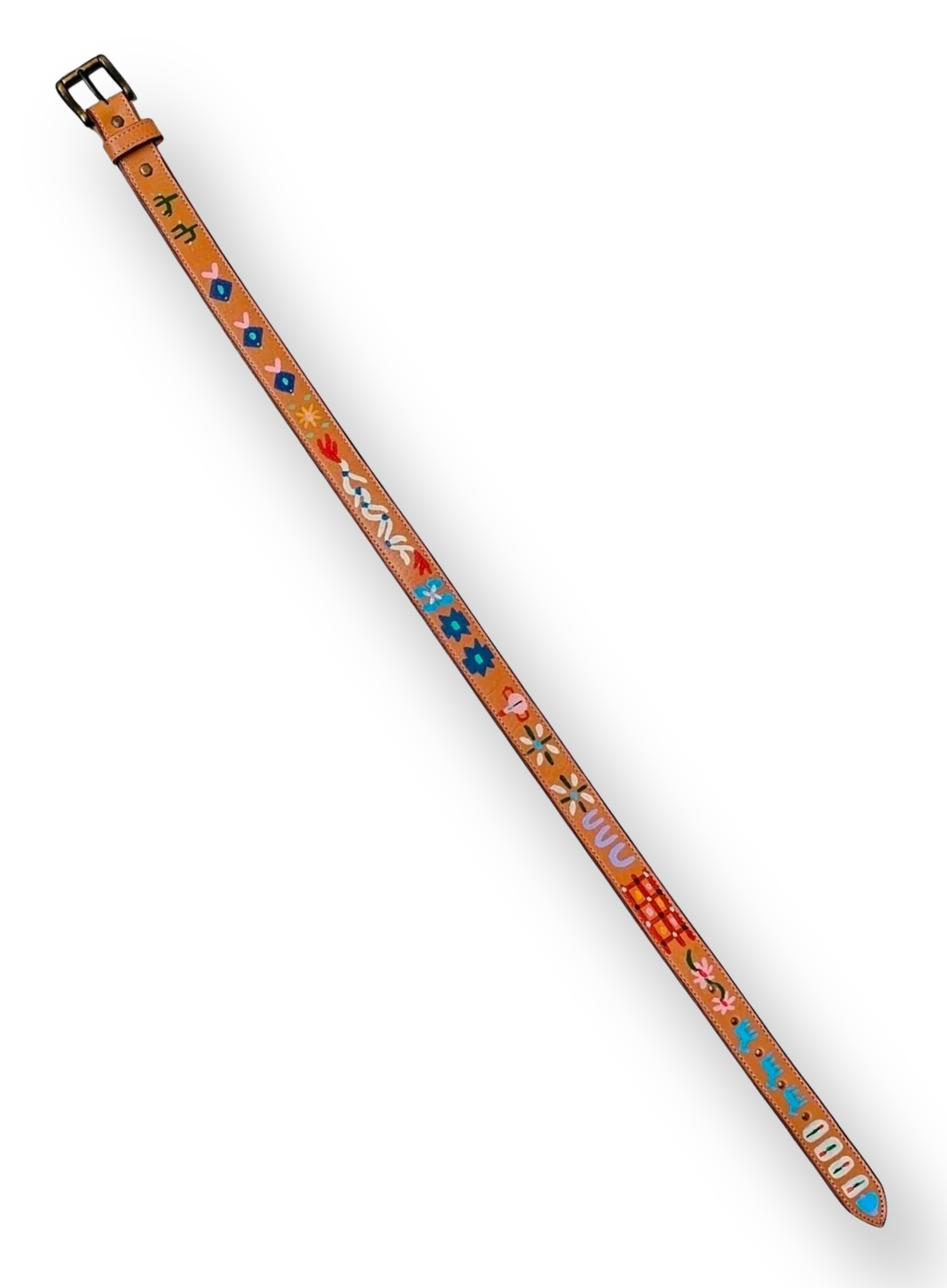 Hand-Painted Leather Belt (Size 30)