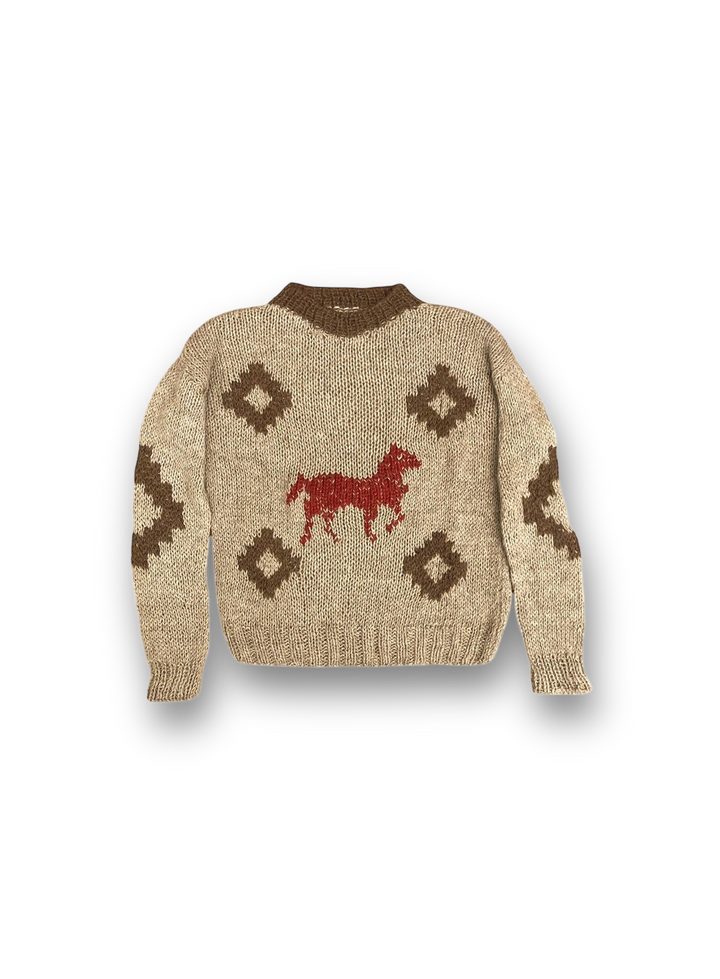 Red Horse Hand-Knitted Llama Sweater