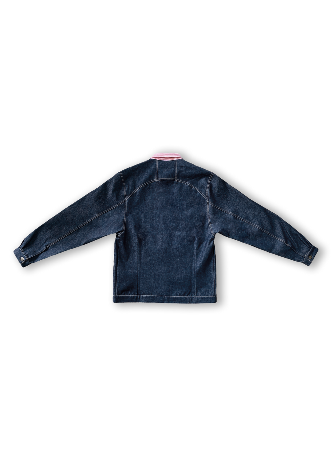 Pink Denim Crochet Jacket