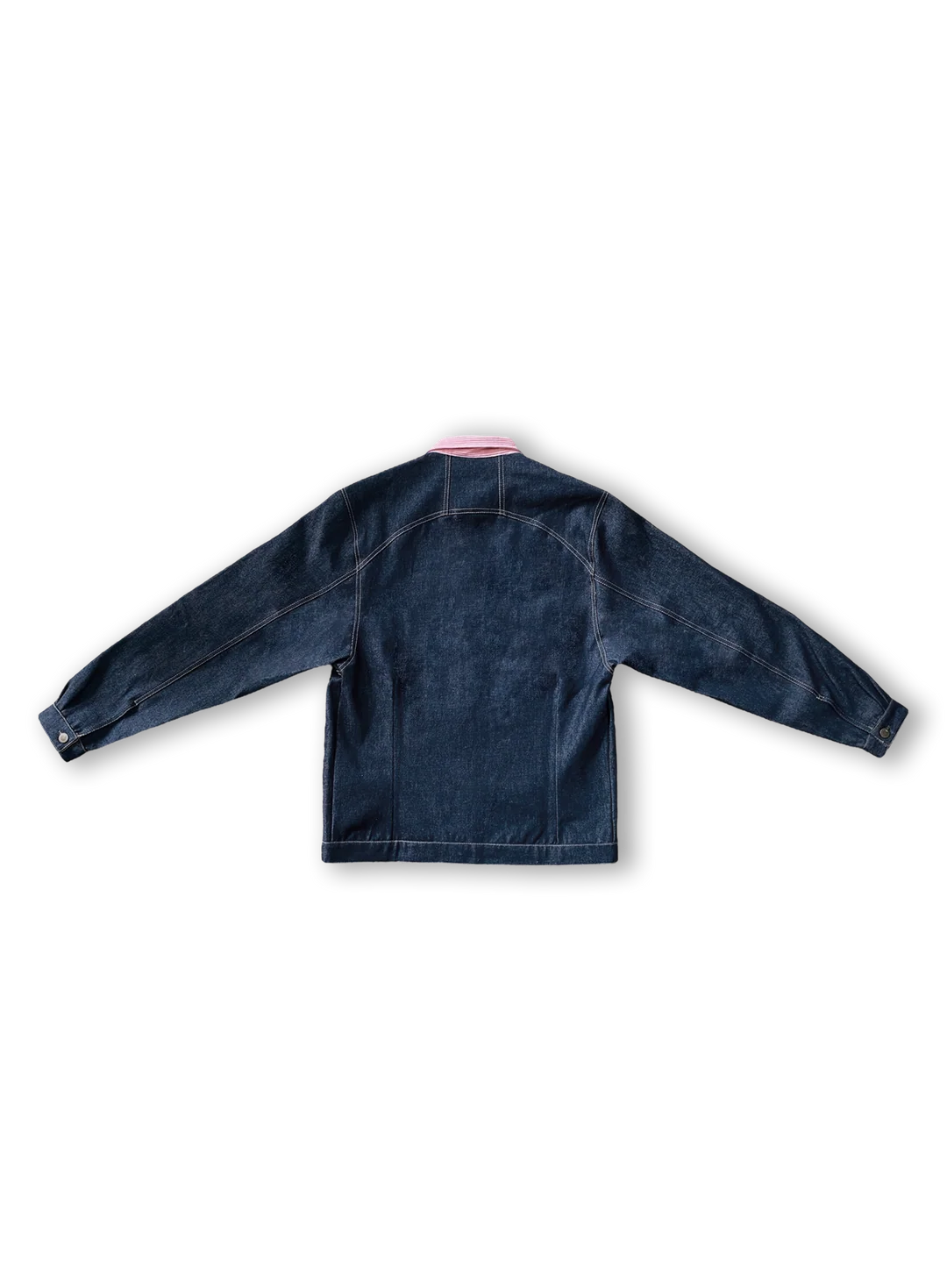 Denim Loom Jacket with Pink Trim