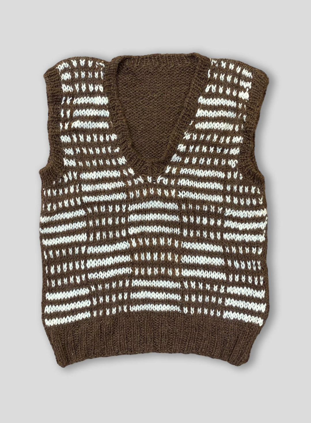 Hand-Knitted Llama Sweater Vest