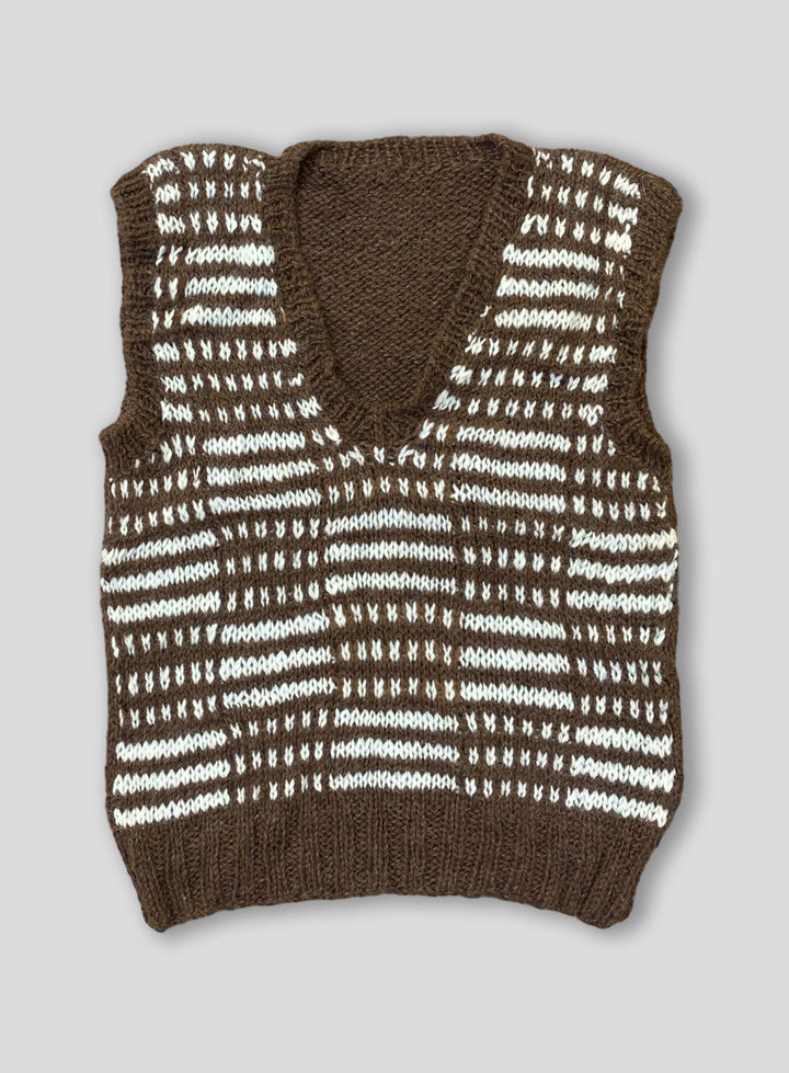 Hand-Knitted Llama Sweater Vest