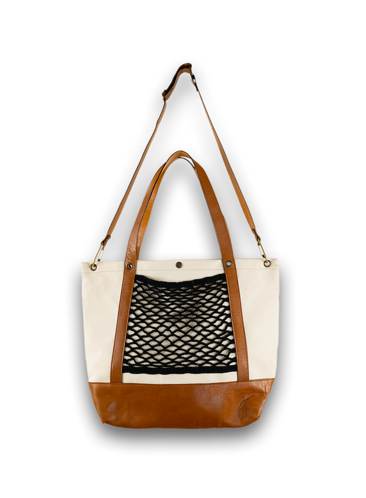 El Bolsón Natural Leather and Canvas Carryall